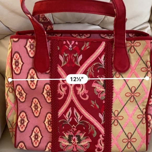 Talbot Womens Flower 🌺 Patchwork Tapestry Tote/ Shoulder Bag - Picture 6 of 6